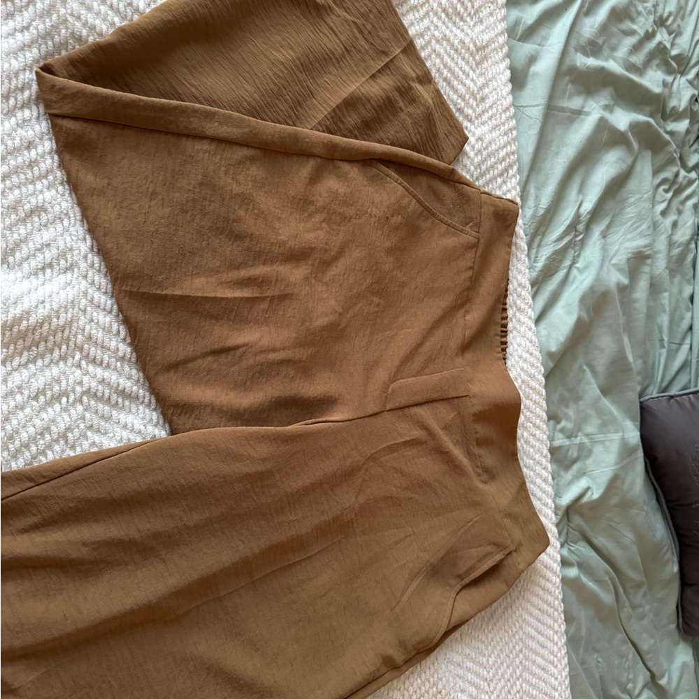 Brown Wide-Leg Pants